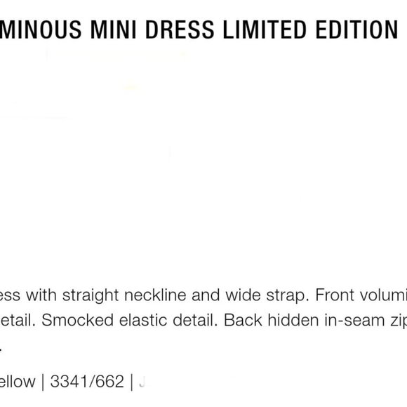 ZARA VOLUMINOUS MINI DRESS LIMITED EDITION SS22 NEON YELLOW | 3341/662 - Picture 3 of 3